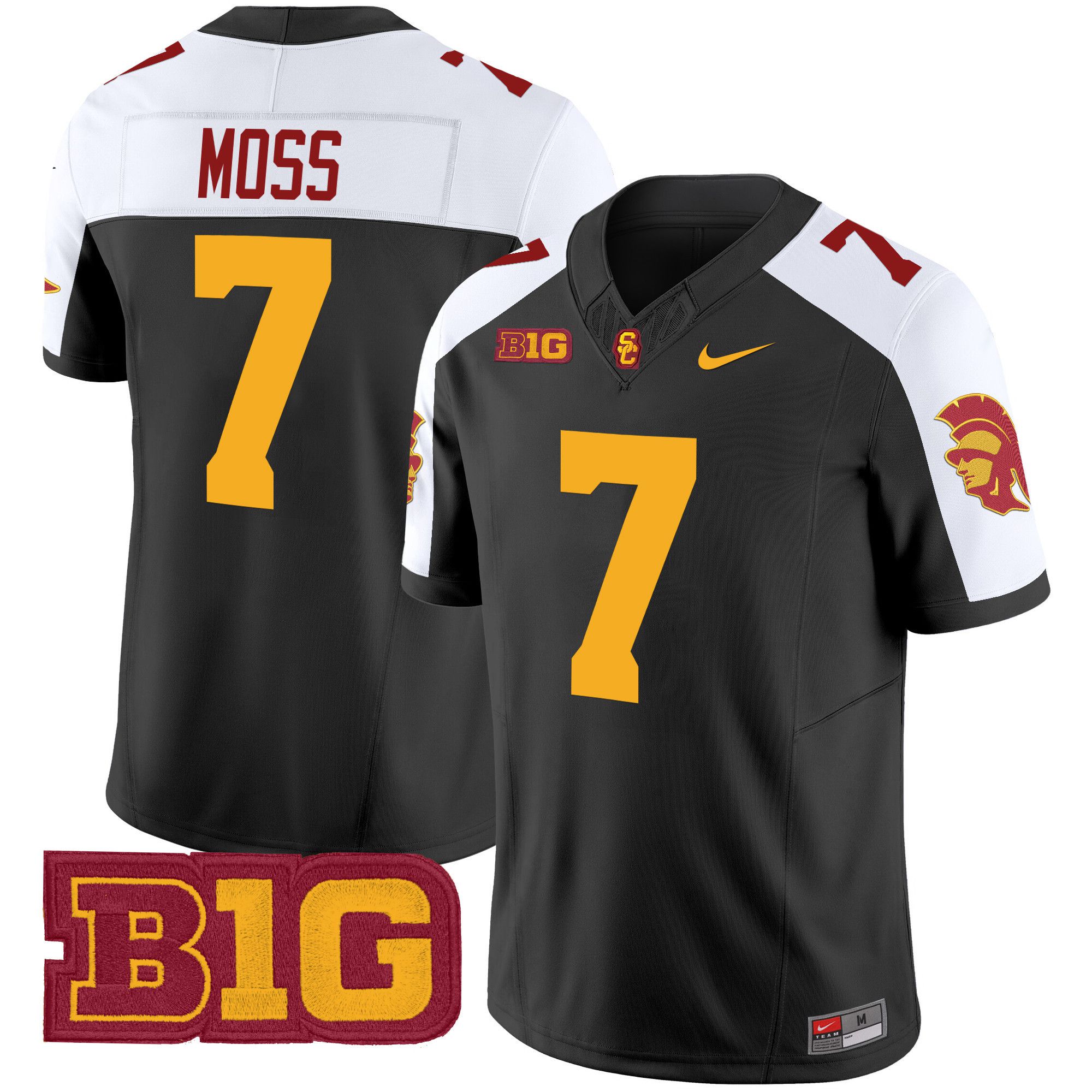 Men USC Trojans #7 Moss Black Nike 2024 Vapor Limited NCAA Jersey->ncaa teams->NCAA Jersey